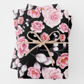 牡丹ピンクフローラヴィンテージ植物性スケッチ模様 ラッピングペーパーシート (インサイチュ)