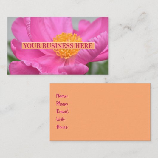 牡丹ピンクフローラ 名刺 (正面/裏面)