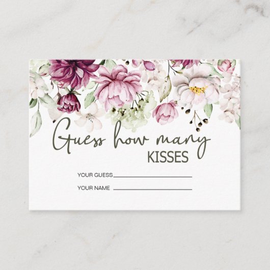 牡丹ピンクブルゴーニュどのくらいのキスブライダルゲーム エンクロージャーカード (正面)