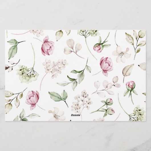 牡丹ピンクブルゴーニュフローラアドバイスウィズ結婚ズ 便箋 (裏面)