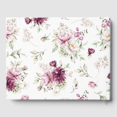 牡丹ピンクブルゴーニュフローラエレガントな結婚式 ゲストブック (裏面)