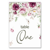 牡丹ピンクブルゴーニュ結婚フローラのテーブル番号 テーブルナンバー (正面)
