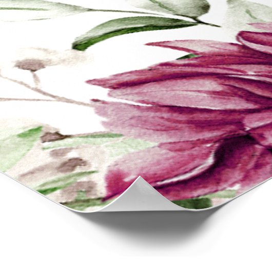 牡丹ピンクブルゴーニュ結婚フローラの愛は甘い ポスター (角)