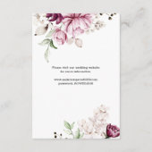 牡丹ピンクブルゴーニュ結婚フローラルのエンクロージャカード エンクロージャーカード (裏面)