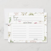 牡丹ピンクブルゴーニュ結婚フローラレシピカード ノートカード (正面)