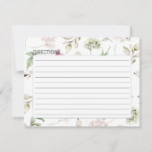 牡丹ピンクブルゴーニュ結婚フローラレシピカード ノートカード (裏面)