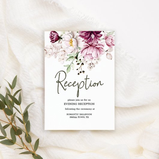 牡丹ピンクブルゴーニュ結婚フローラ エンクロージャーカード