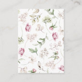 牡丹ピンクブルゴーニュ結婚フローラ エンクロージャーカード (裏面)