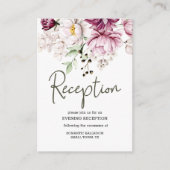 牡丹ピンクブルゴーニュ結婚フローラ エンクロージャーカード (正面)