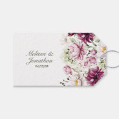 牡丹ピンクブルゴーニュ結婚フローラ ギフトタグ (正面(横))