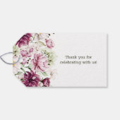 牡丹ピンクブルゴーニュ結婚フローラ ギフトタグ (裏面横)