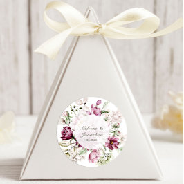 牡丹ピンクブルゴーニュ結婚フローラ ラウンドシール