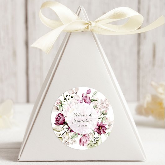 牡丹ピンクブルゴーニュ結婚フローラ ラウンドシール