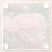 牡丹ピンクランヌカルス接写 ガラスコースター (裏面)