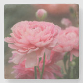 牡丹ピンクランヌカルス接写 ストーンコースター (正面)