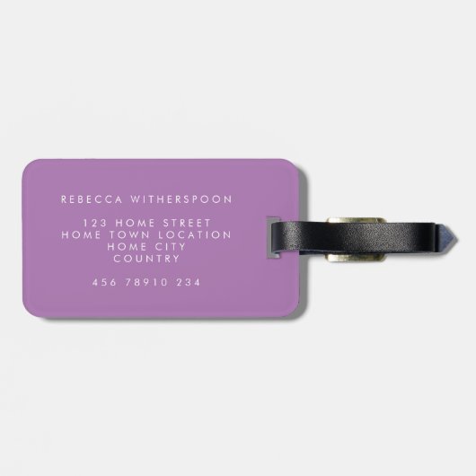 牡丹ピンクローゼスフローラフラワーパーソナライズされた ラゲッジタグ (裏面横)