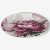 牡丹ピンク抽象芸術 ペーパープレート (アングル)