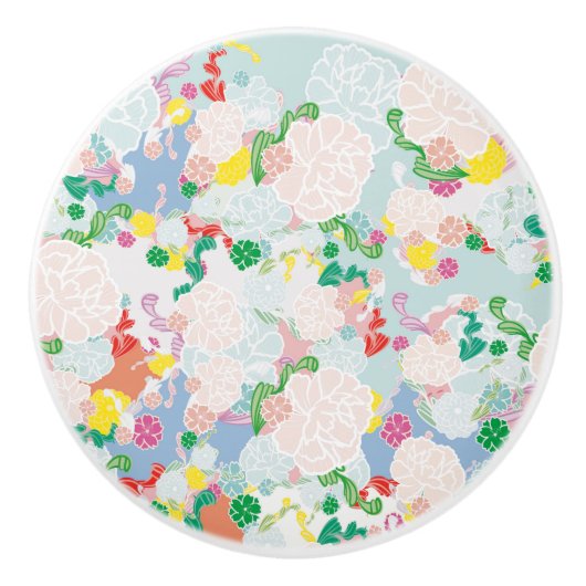 牡丹ピンク セラミックノブ (正面)