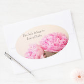 牡丹ピンク 楕円形シール (封筒)