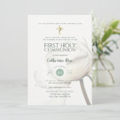 牡丹ファースト聖餐式招待状聖人 招待状 (スタンド正面)