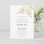 牡丹フェイク金ゴールドスフォーマル伝統的結婚ケ 招待状 (スタンド正面)