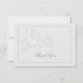牡丹フォーマルアイボリーエレガントカップル結婚ノート サンキューカード (正面)