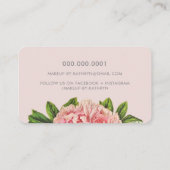 牡丹フラワーエコヴィンテージピンクに見えるフローラスタイリッシュ 名刺 (裏面)