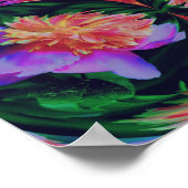 牡丹フラワーエネルギー抽象芸術アート ポスター (角)