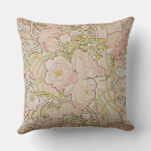 牡丹フラワーズアルフォンスミュシャ クッション (裏面)