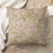 牡丹フラワーズアルフォンスミュシャ クッション (ブランケット)