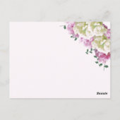 牡丹フラワーテーブルシーティングナンバーカード ポストカード (裏面)