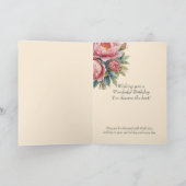 牡丹フラワーブーケ姑誕生日カード カード (内部)