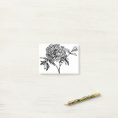 牡丹フラワーラインアートフローラ植物装飾品 ポストイット (デスク上)