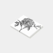 牡丹フラワーラインアートフローラ植物装飾品 ポストイット (アングル)