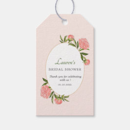 牡丹フラワーヴィンテージスタイルブライダルシャワーありがとう ギフトタグ