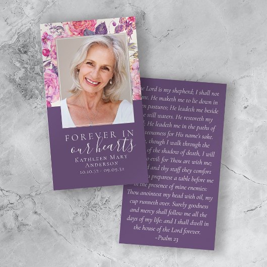 牡丹フローラのハート記念祈りの言葉カード