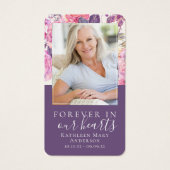 牡丹フローラのハート記念祈りの言葉カード (正面)