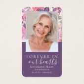 牡丹フローラのハート記念祈りの言葉カード (正面)