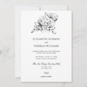 牡丹フローラアートモダンスクラシックケ結婚ース 招待状 (正面)