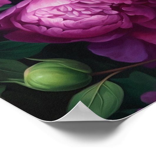 牡丹フローラアート ポスター (角)