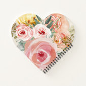 牡丹フローラウォーターカラー赤面ボホウ素朴ッド ノートブック (裏面)