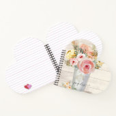 牡丹フローラウォーターカラー赤面ボホウ素朴ッド ノートブック (内部)