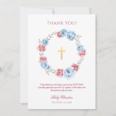 牡丹フローラガールボーイバプテスマサンキューカード 招待状 (正面)