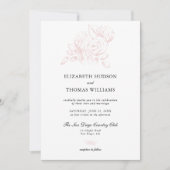 牡丹フローラスフォーマルケモダンクラシックーチ結婚ング 招待状 (正面)