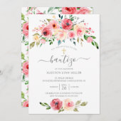 牡丹フローラスペインの洗礼 招待状 (正面/裏面)