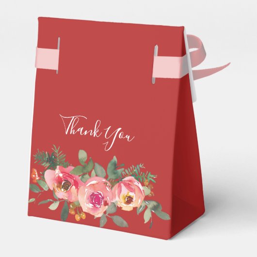 牡丹フローラダブル中国のハピ結婚ネス赤 フェイバーボックス (裏面サイド)