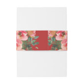 牡丹フローラダブル中国のハピ結婚ネス赤 招待状ベリーバンド (裏面例)