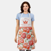牡丹フローラピンク | 台所の女王 エプロン (着用した状態)