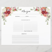 牡丹フローラフラワーキッチンレシピシート (正面)