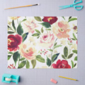 牡丹フローラブルガンディパターンアンティーク結婚式 薄葉紙 (クラフト)